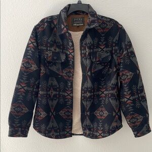 Jachs New York Sherpa Lined Heavyweight Flannel Shacket Mens Wool Blend Sz LG